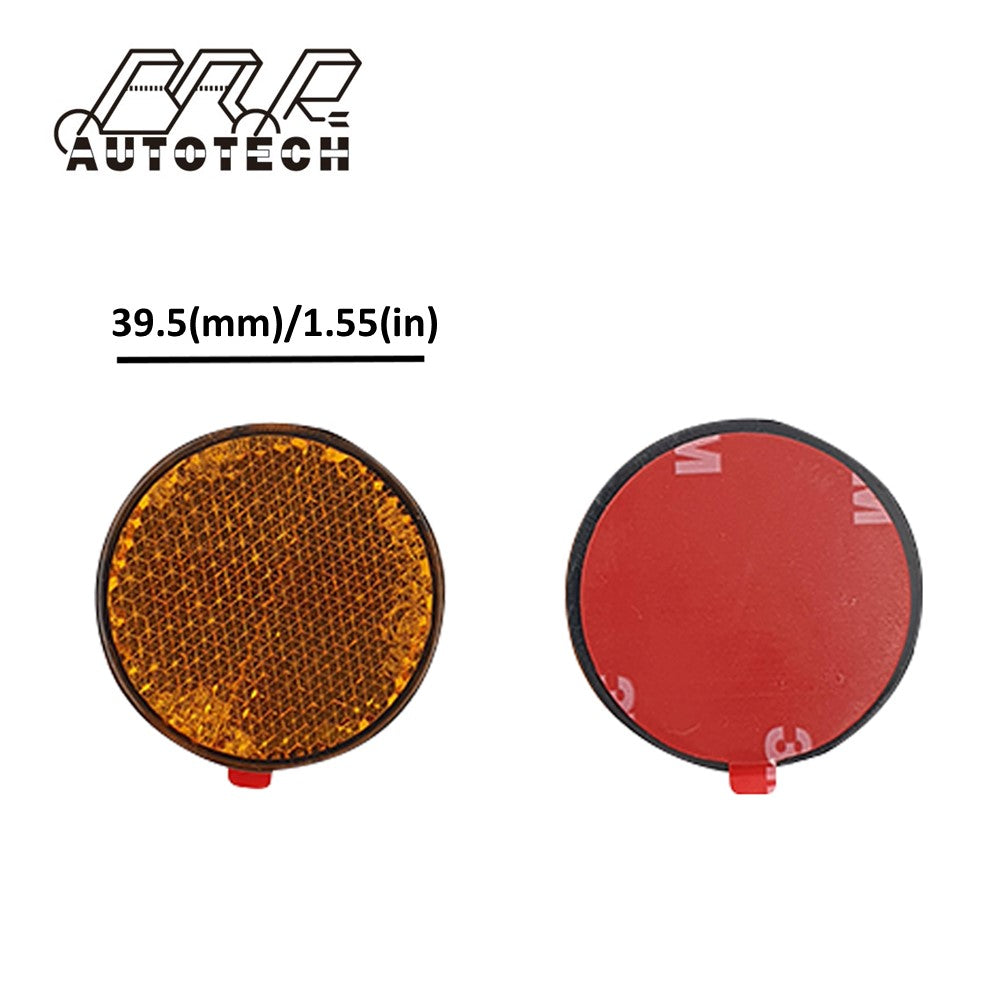 Amber strong adhesive round reflector for motorcycle traffic