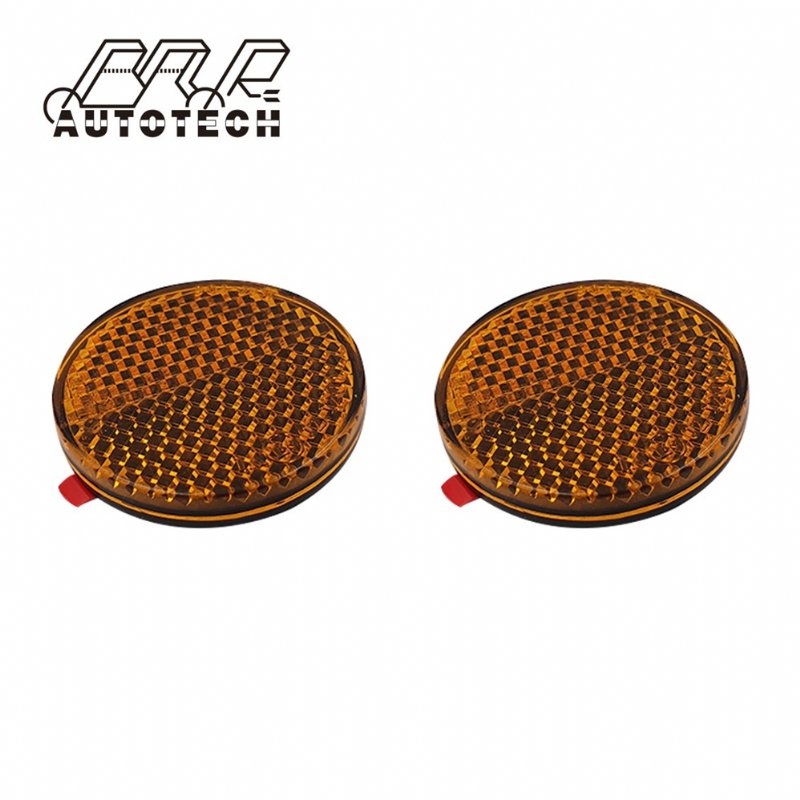 Amber strong adhesive round reflector for motorcycle traffic