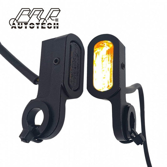 Motorcycle Turning signal safe front indicator handlebar position lamp with LED bulbs aluminum Emark