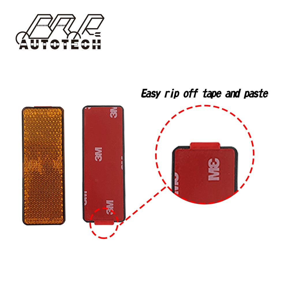 Rectangular accessory amber ABS reflector sticker for motorcycle