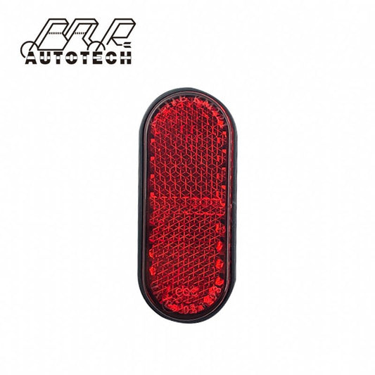 Red electric bicycle reflector with sticker or screw