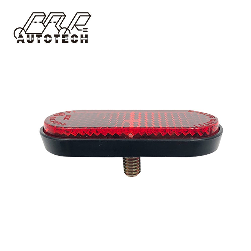Red electric bicycle reflector with sticker or screw