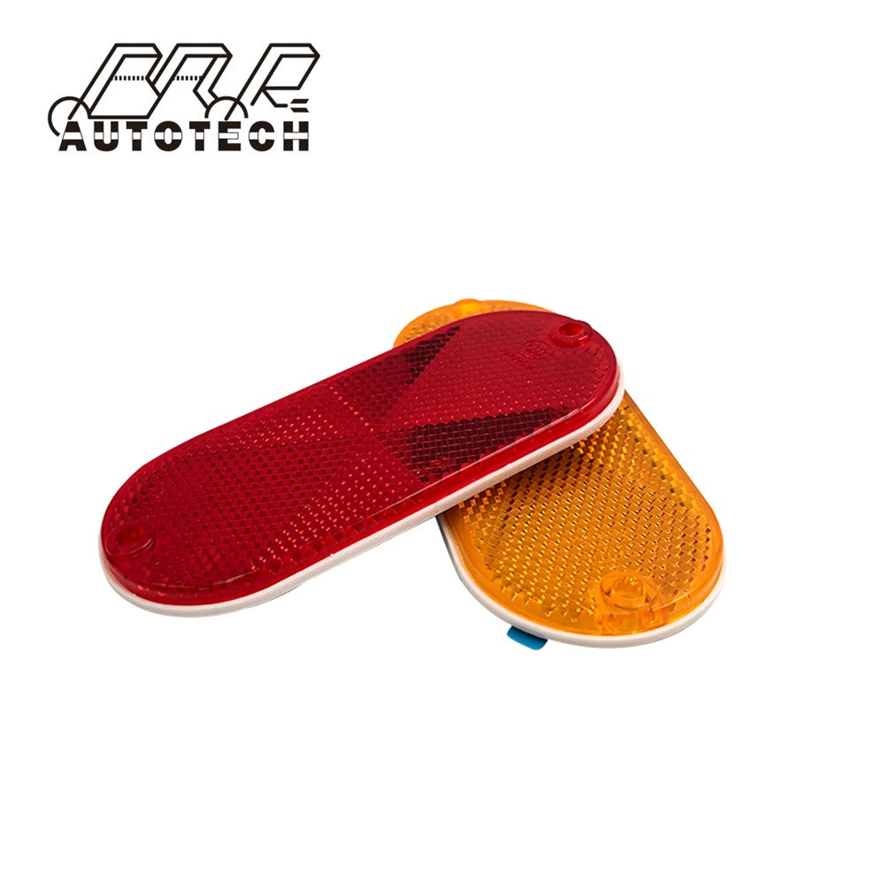 Red oval stick on trailers cars reflectors