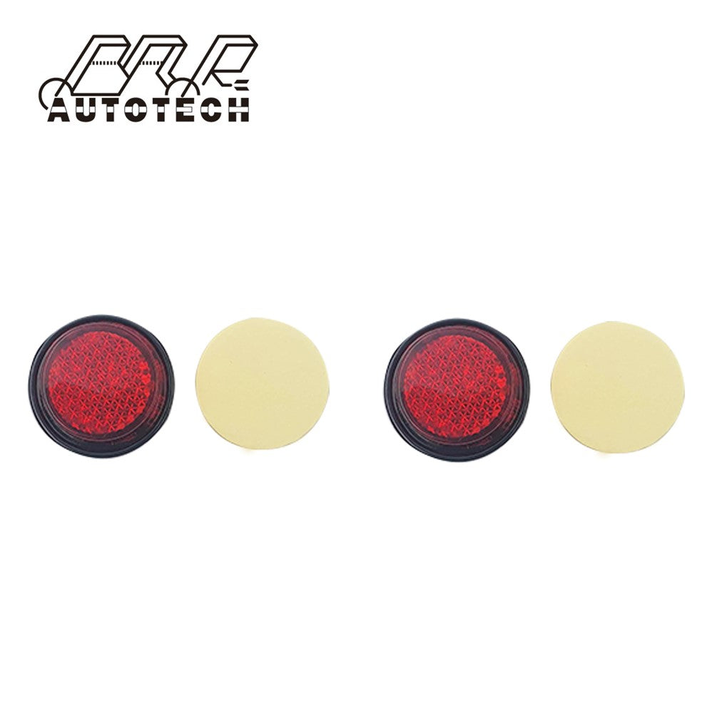 Red round plastic reflectors with sticker for motorcycle