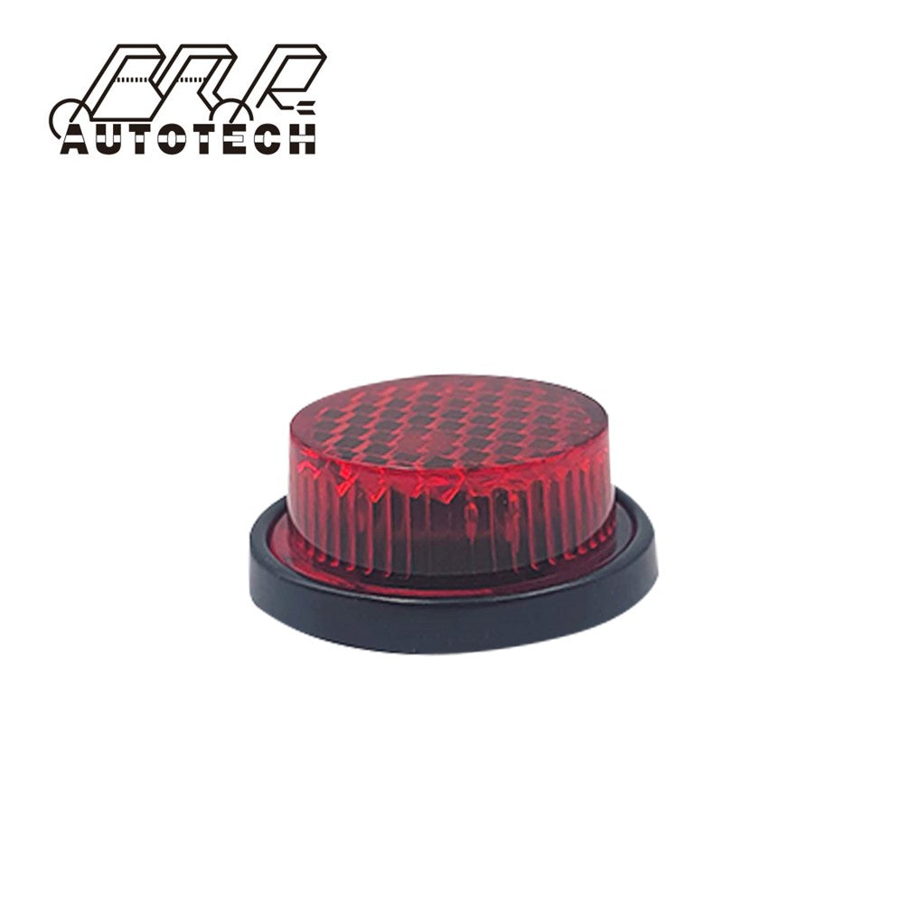 Red round plastic reflectors with sticker for motorcycle